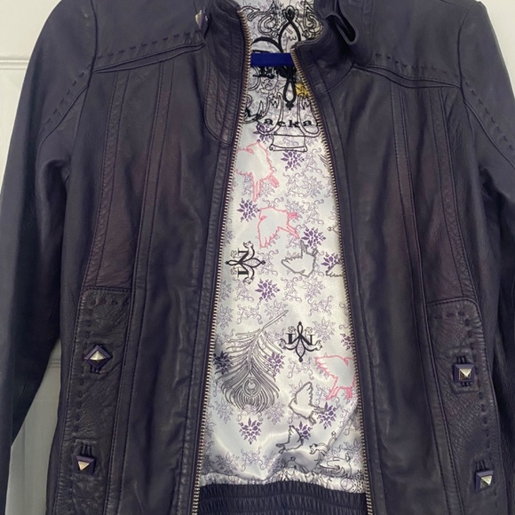 Mackage Leather Jacket Women’s Purple Size XS - Picture 3 of 11